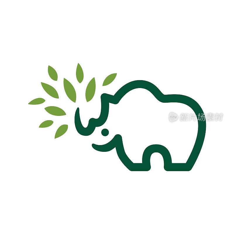 rhino leaf vector icon illustration